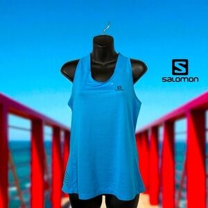 NWOT, Salomon, Sense Aero Singlet GFX Running Tank Top, Medium, Blue 🏃‍♀️‍➡️